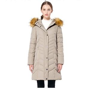 Orolay women’s thickened down coat faux fur hood M